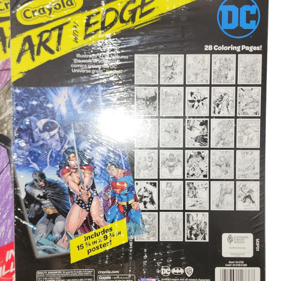 Crayola Art with Edge Illustrator's Cut DC Comics Coloring Book & Poster New - Picture 2 of 2